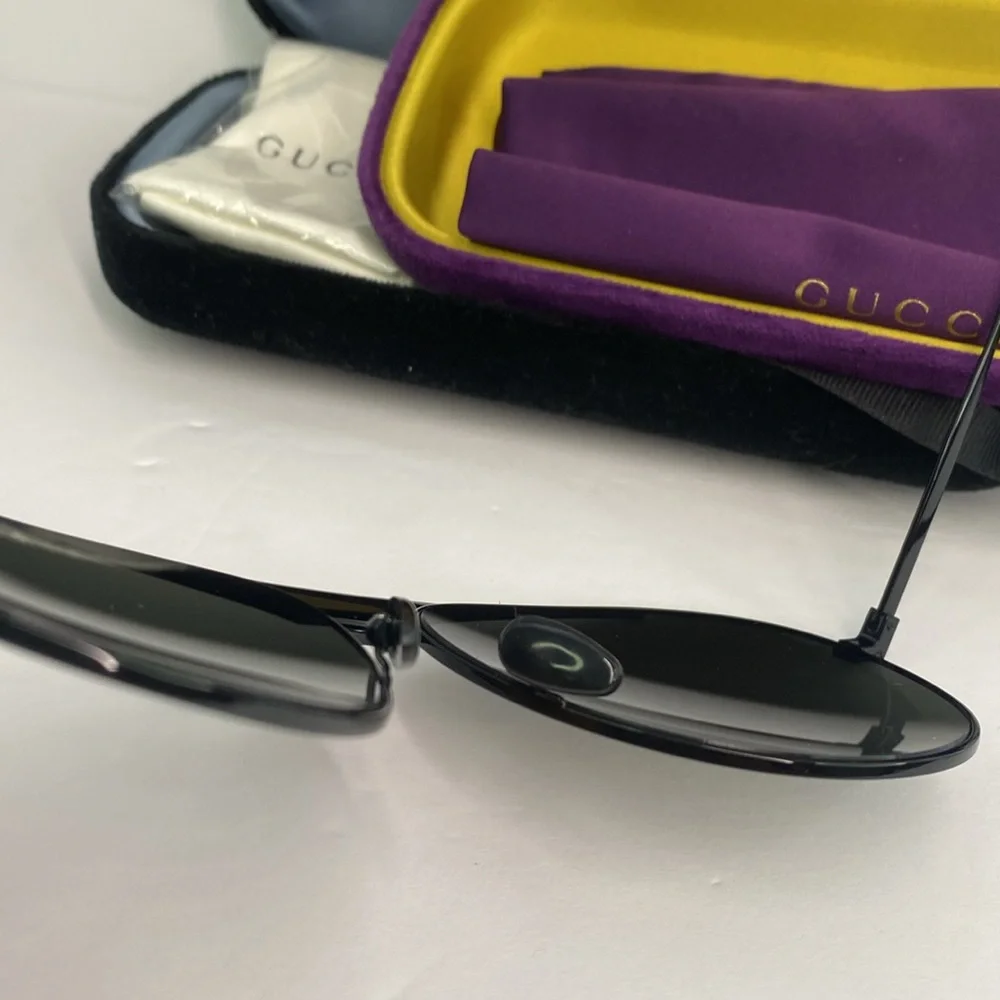 New Authentic Gucci Black Aviator Sunglasses GG0908S-004 65